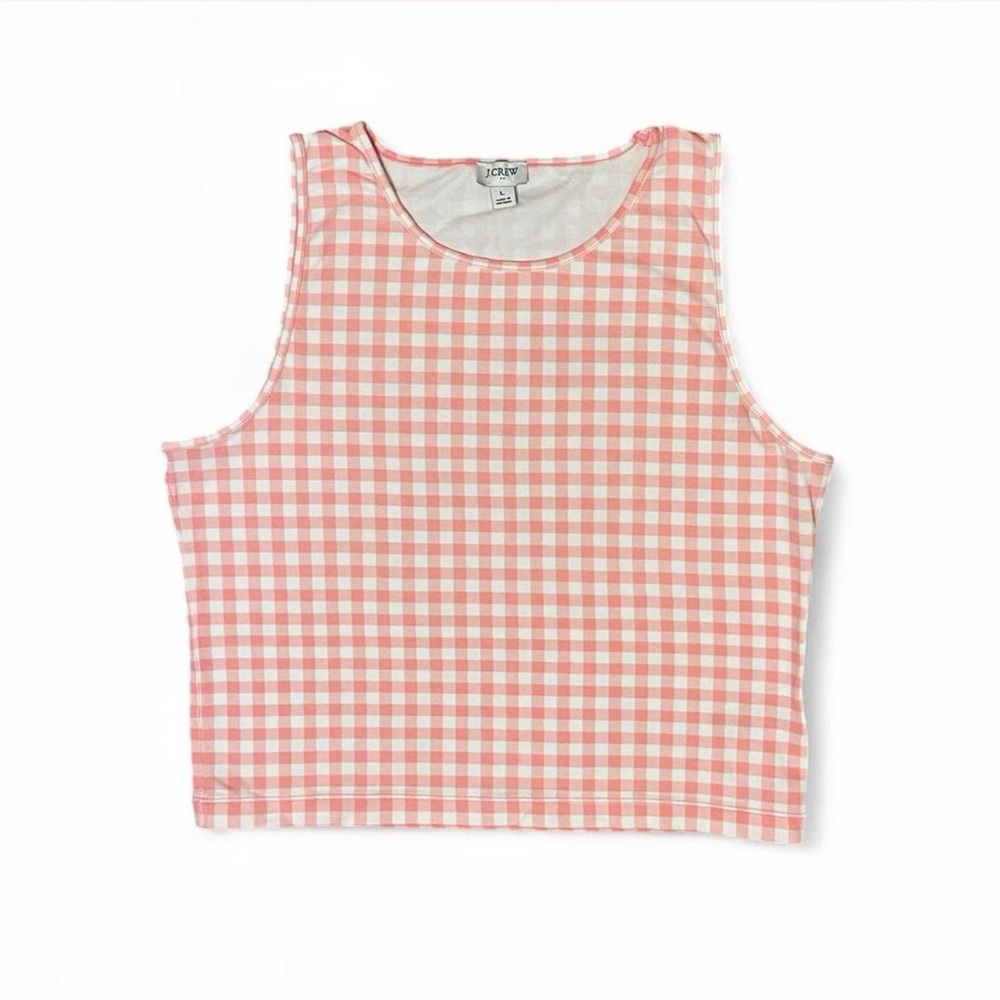 J. Crew Pink and White Gingham Top